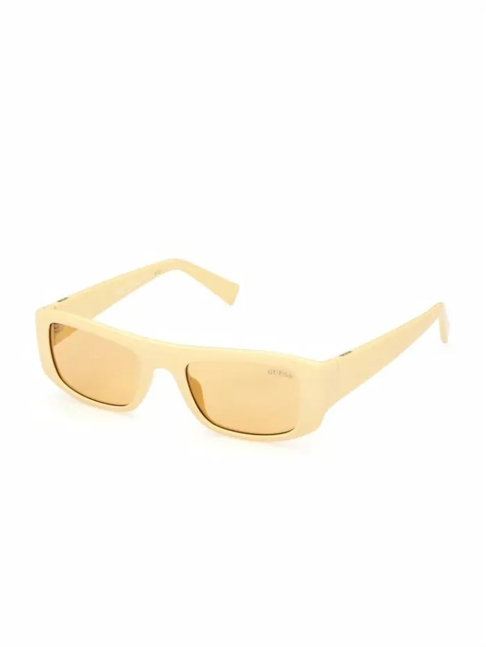 WomenMen GUESS Sunglasses GUESS Originals Rectangle Sunglasses Yellow