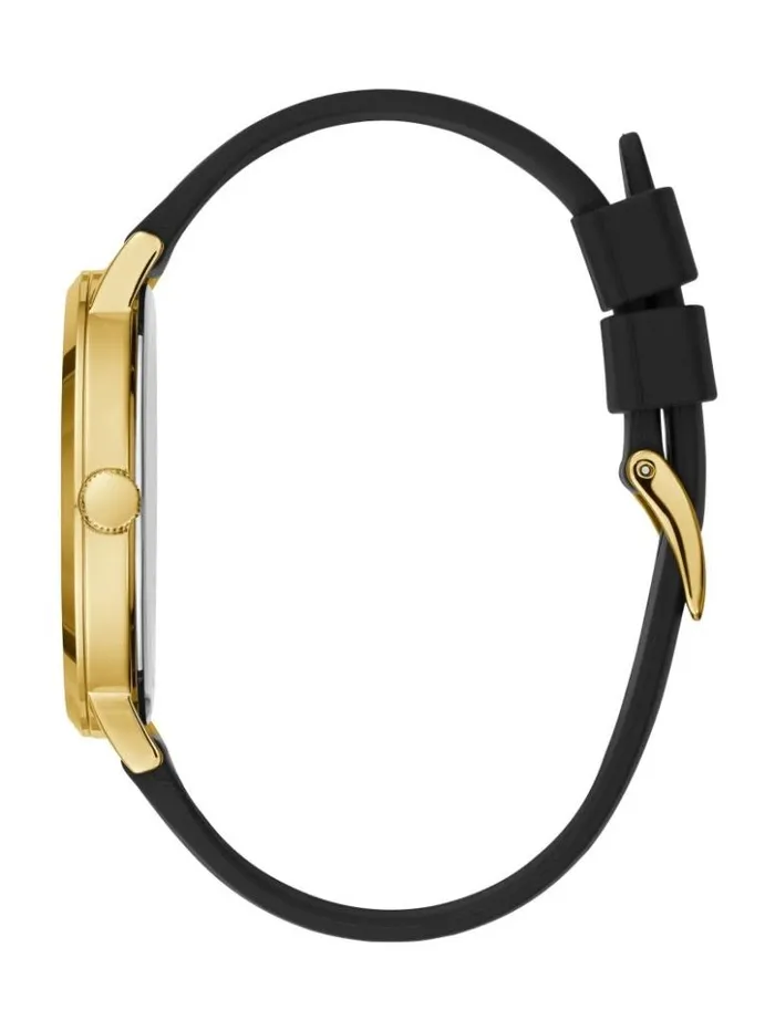 WomenMen GUESS Watches Black And GoldTone Analog Watch Black