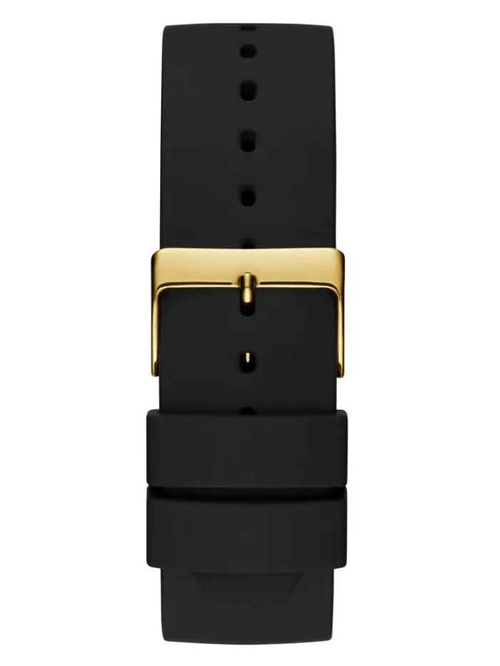 WomenMen GUESS Watches Black And GoldTone Analog Watch Black