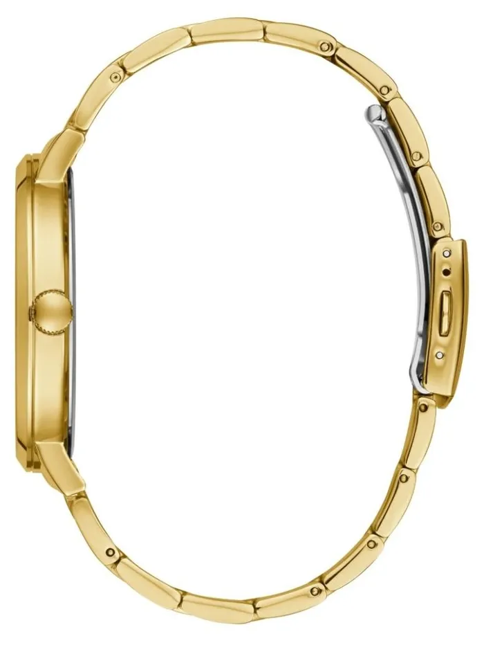 WomenMen GUESS Watches GoldTone And Black Diamond Analog Watch Silvergold