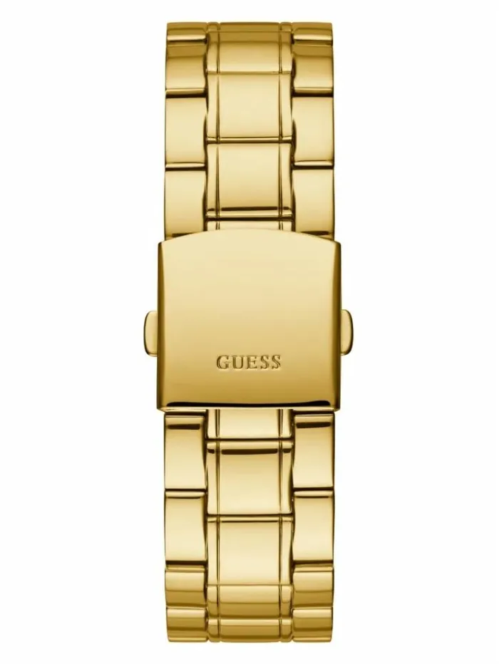 WomenMen GUESS Watches GoldTone And Black Diamond Analog Watch Silvergold