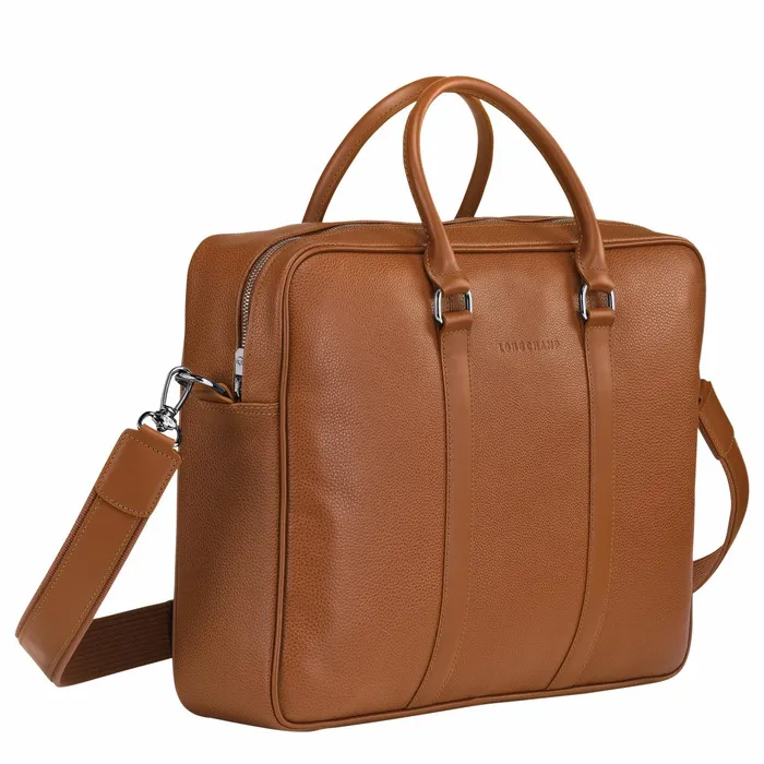 WomenMen Le Foulonn M Briefcase Caramel Longchamp Briefcase