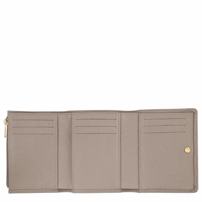 WomenMen Le Foulonn Wallet Turtledove Longchamp Leather Wallets