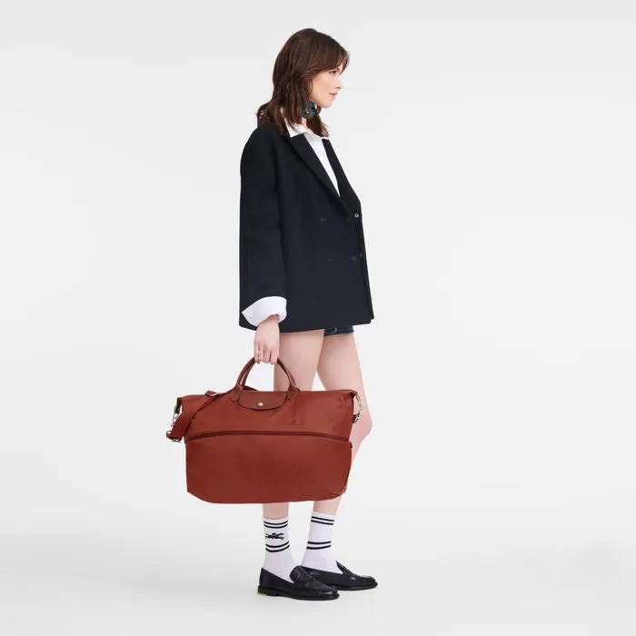 WomenMen Le Pliage Green Travel Bag Expandable Chestnut Longchamp Travel Bags