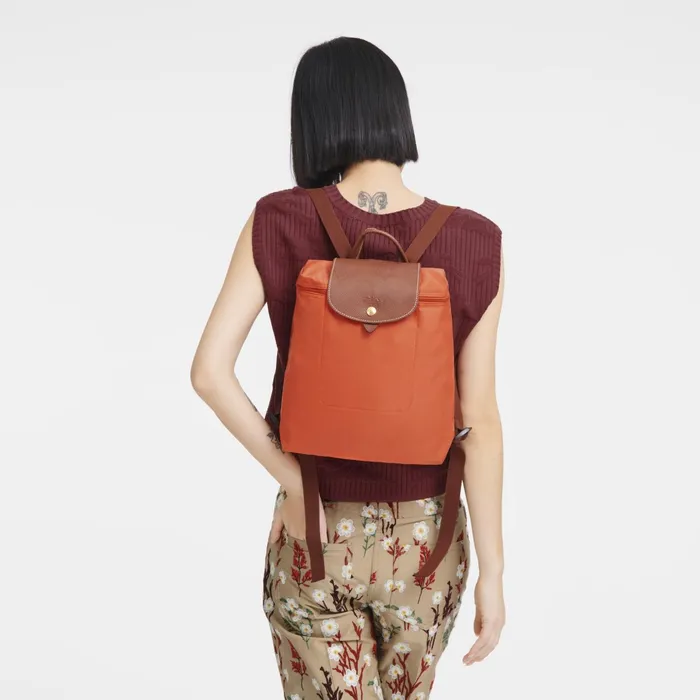 WomenMen Le Pliage Original M Backpack Orange Longchamp Backpacks