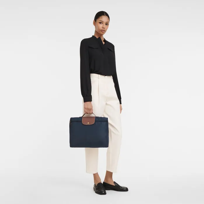 WomenMen Le Pliage Original S Briefcase Navy Longchamp Briefcase