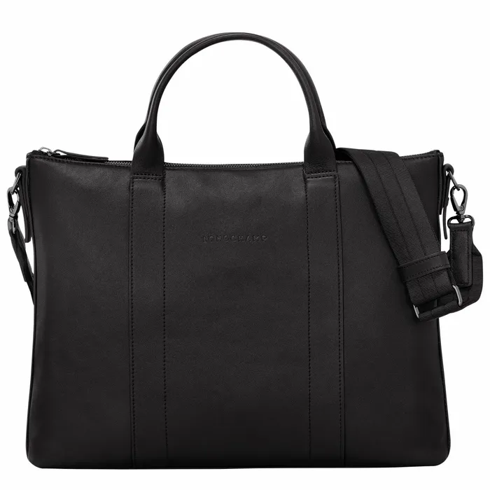 WomenMen Longchamp 3D Briefcase Black Longchamp Briefcase