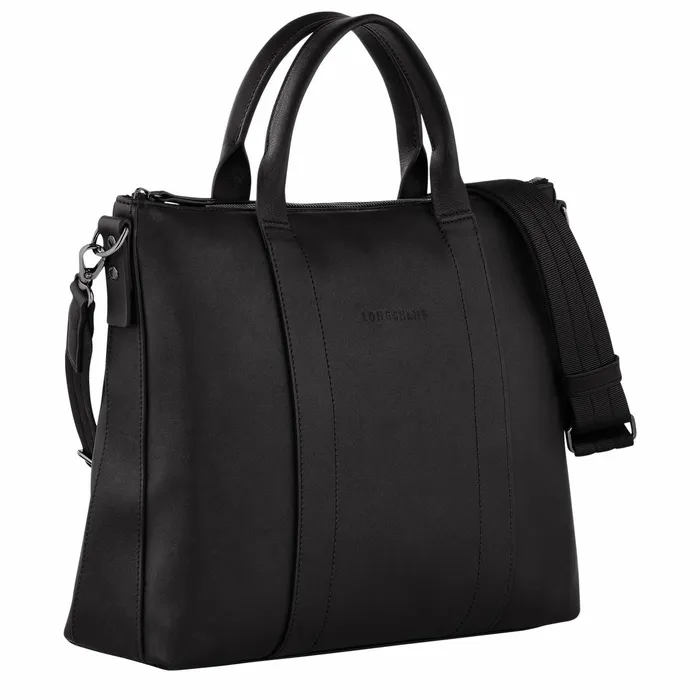 WomenMen Longchamp 3D Briefcase Black Longchamp Briefcase