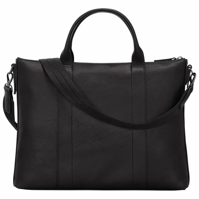 WomenMen Longchamp 3D Briefcase Black Longchamp Briefcase