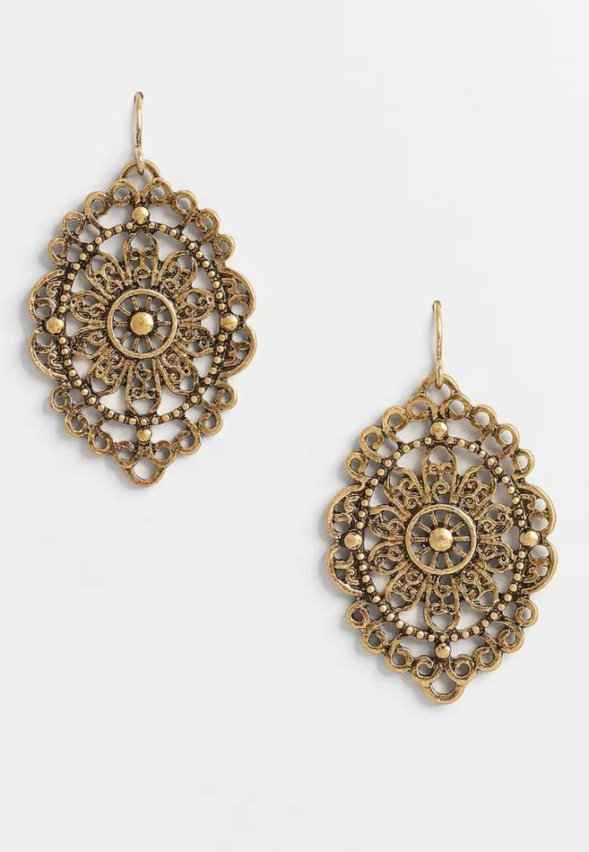 Women Metal Cut Out Drop Earrings Maurices Jewelry