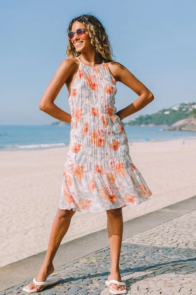 Women Midi Dresses Cupshe Kensley Halterneck AShape Dress Multicolor