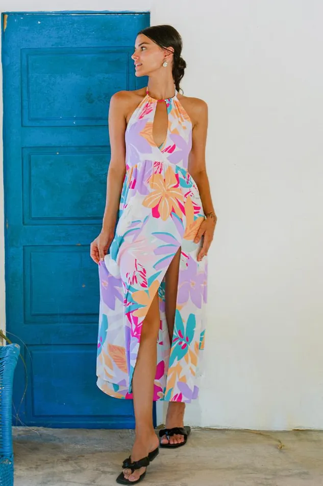Women Midi Dresses Cupshe Mckenna Halter Neck AShape Dress Multicolor