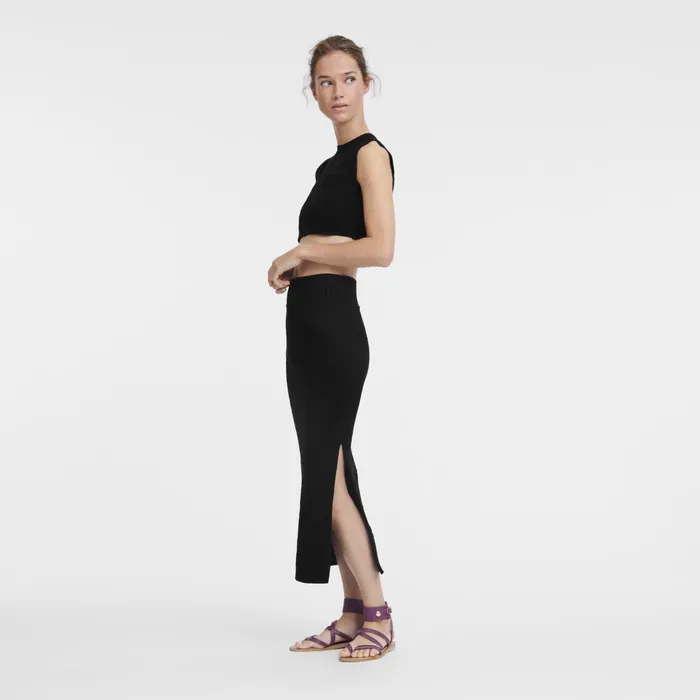 Women Midi Skirt Black Longchamp Dresses and Skirts