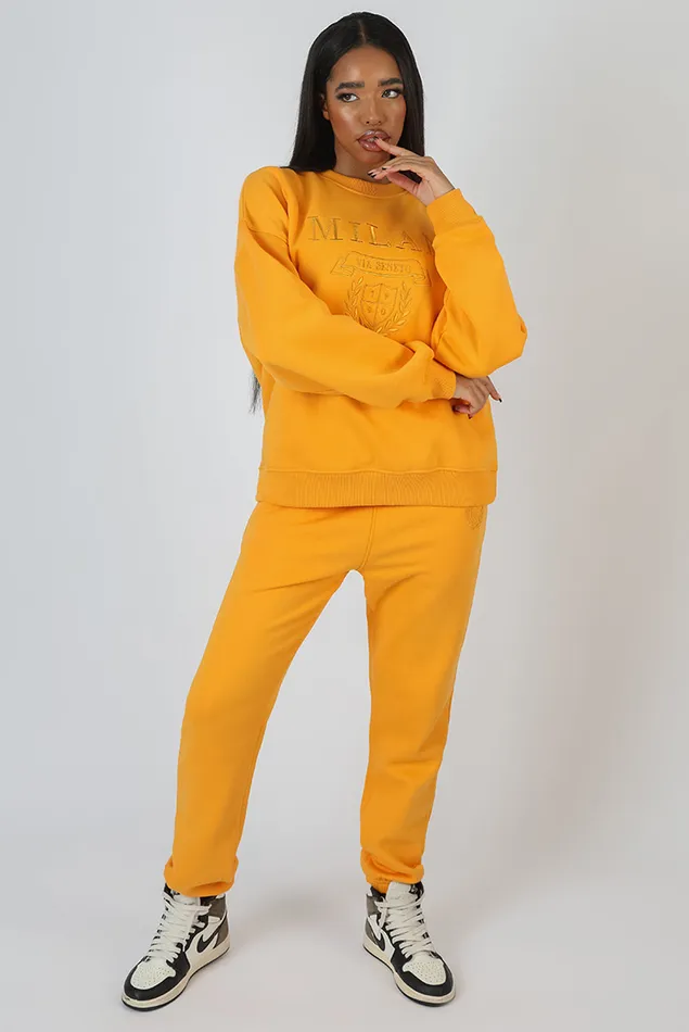 Women Milan Tonal Embroidered Sweatshirts Mango Kaiia Orange Public Desire Sweatshirt and Hoodies