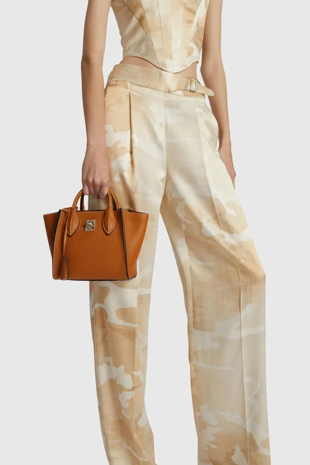 Women Mini Bags Ermanno Scervino Calfskin Leather Bag Mini Maggie In Brown 8211 Ermanno Scervino Brown