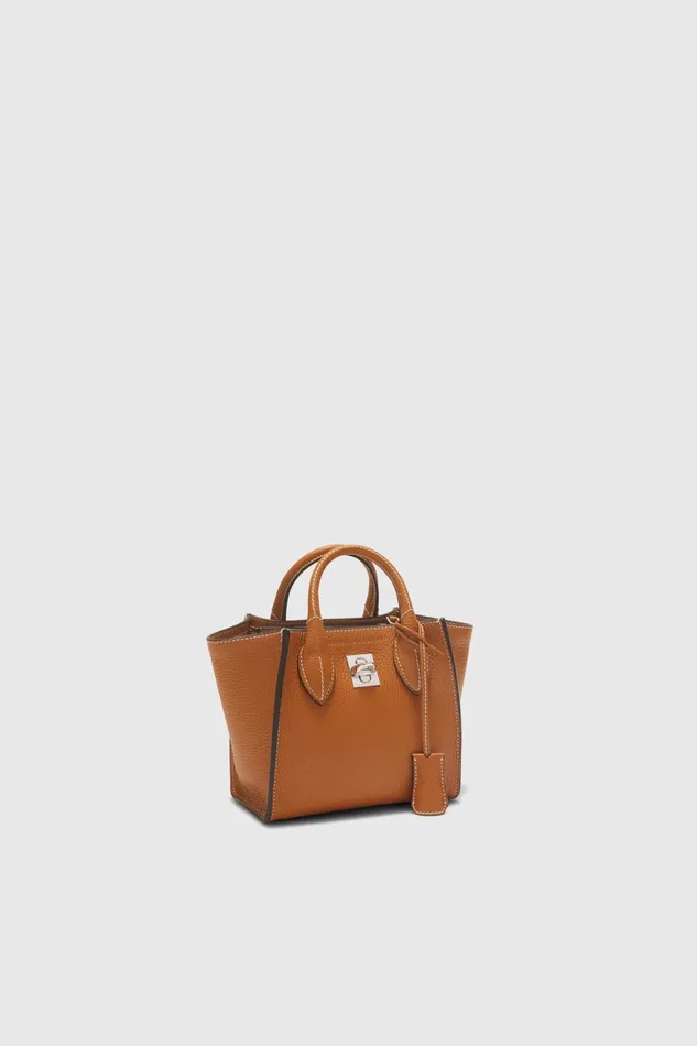 Women Mini Bags Ermanno Scervino Calfskin Leather Bag Mini Maggie In Brown 8211 Ermanno Scervino Brown