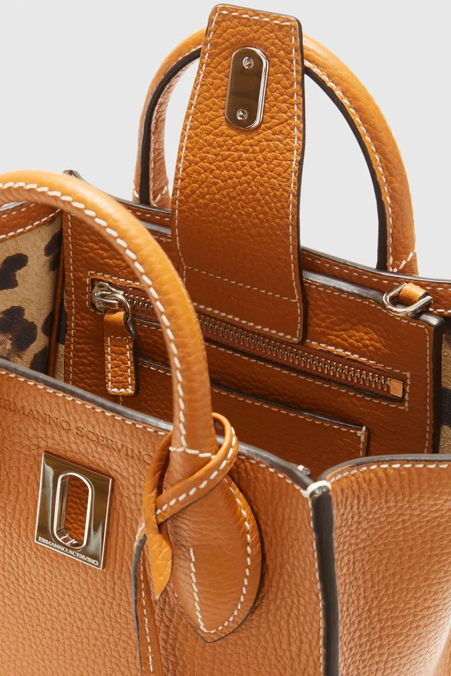 Women Mini Bags Ermanno Scervino Calfskin Leather Bag Mini Maggie In Brown 8211 Ermanno Scervino Brown