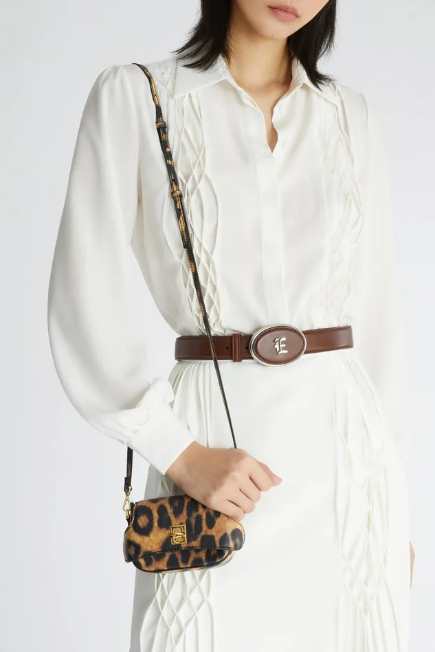 Women Mini Bags Ermanno Scervino Designer Animalier Print Mini Audrey 8211 Ermanno Scervino Leopard Print