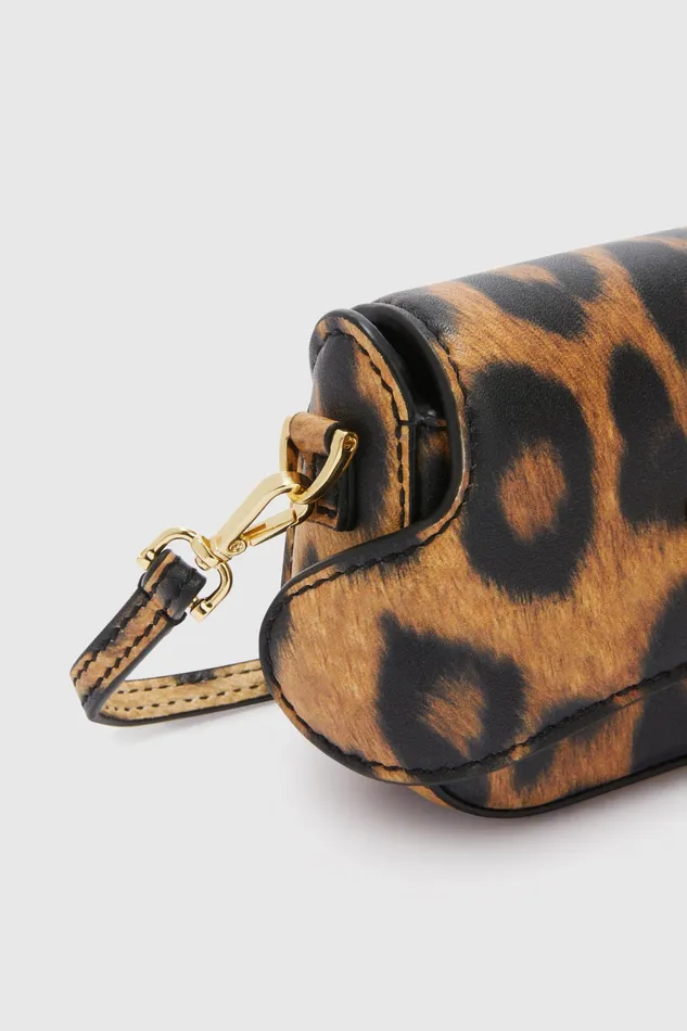 Women Mini Bags Ermanno Scervino Designer Animalier Print Mini Audrey 8211 Ermanno Scervino Leopard Print