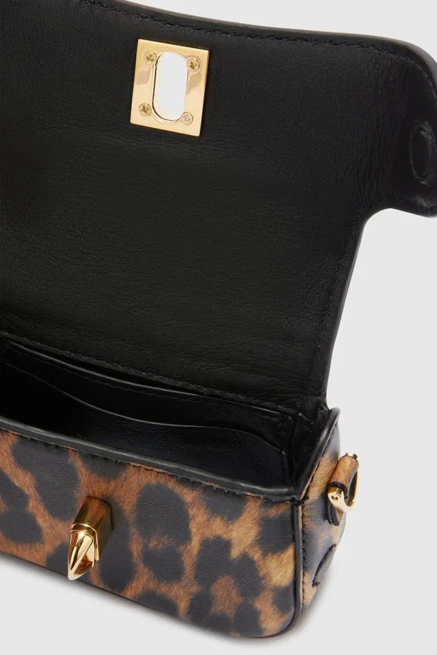 Women Mini Bags Ermanno Scervino Designer Animalier Print Mini Audrey 8211 Ermanno Scervino Leopard Print