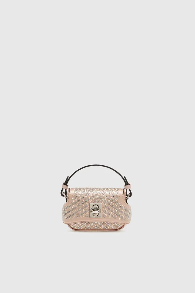 Women Mini Bags Ermanno Scervino Designer Mini Audrey With Crystals 8211 Ermanno Scervino Pink