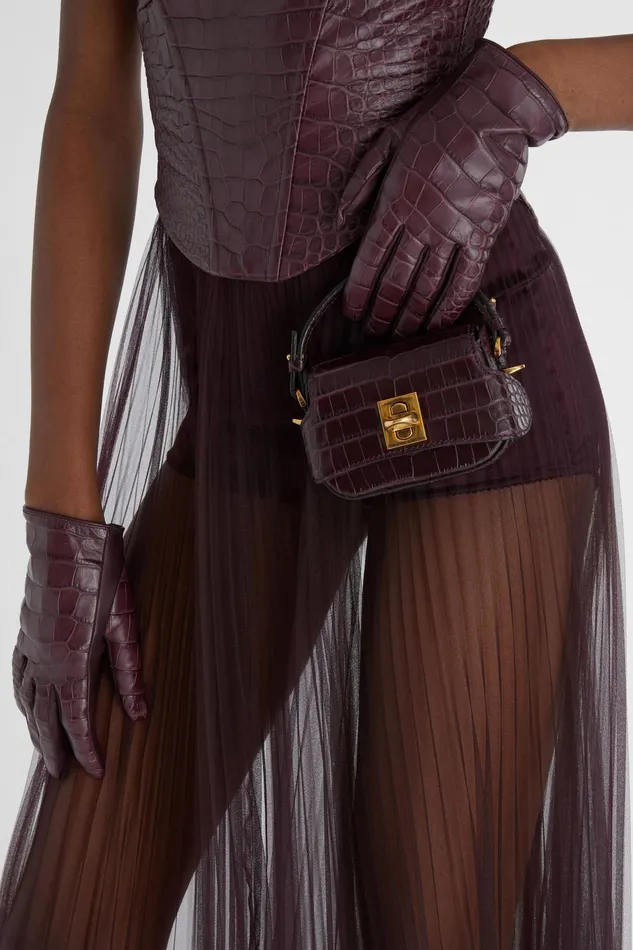 Women Mini Bags Ermanno Scervino Mini Audrey Burgundy Leather Crossbody Bag 8211 Ermanno Scervino