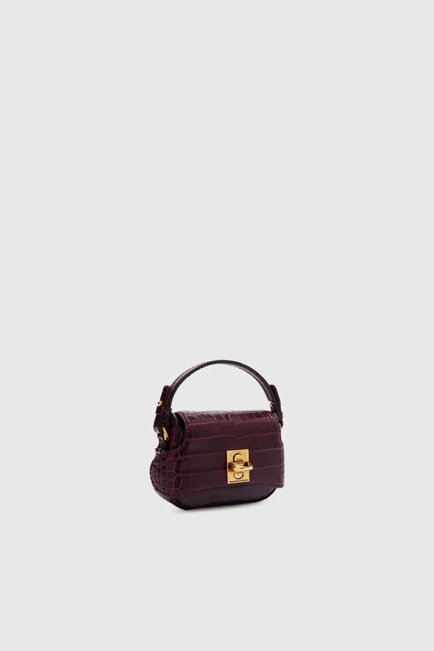 Women Mini Bags Ermanno Scervino Mini Audrey Burgundy Leather Crossbody Bag 8211 Ermanno Scervino