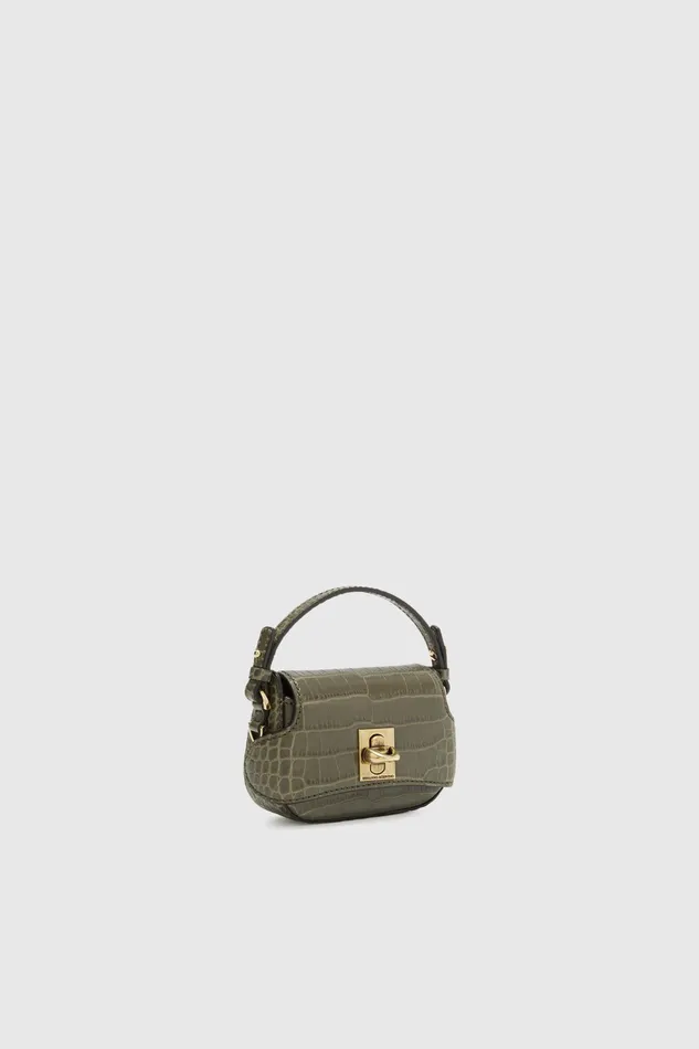 Women Mini Bags Ermanno Scervino Mini Audrey Green Leather Bag 8211 Ermanno Scervino