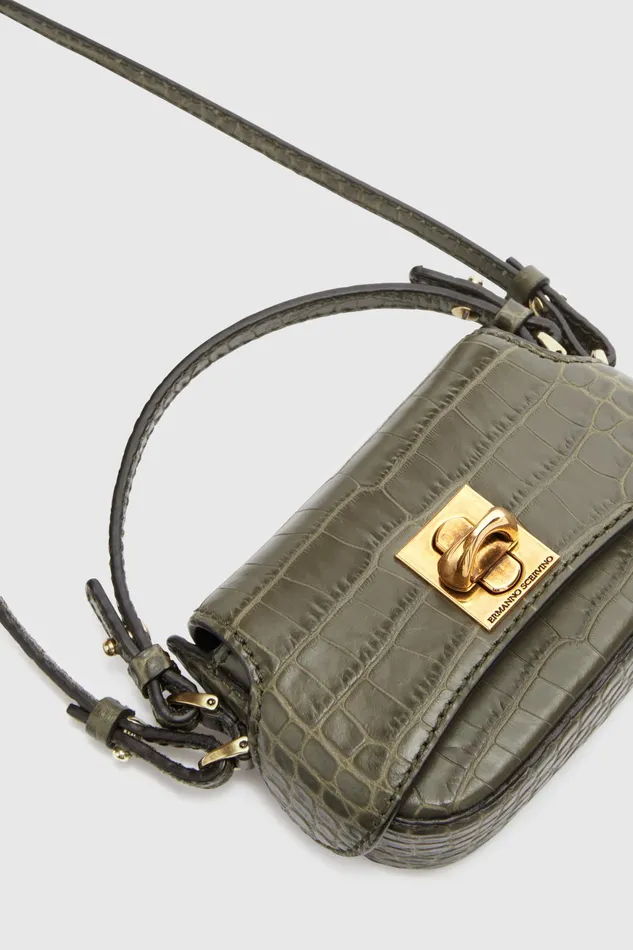 Women Mini Bags Ermanno Scervino Mini Audrey Green Leather Bag 8211 Ermanno Scervino
