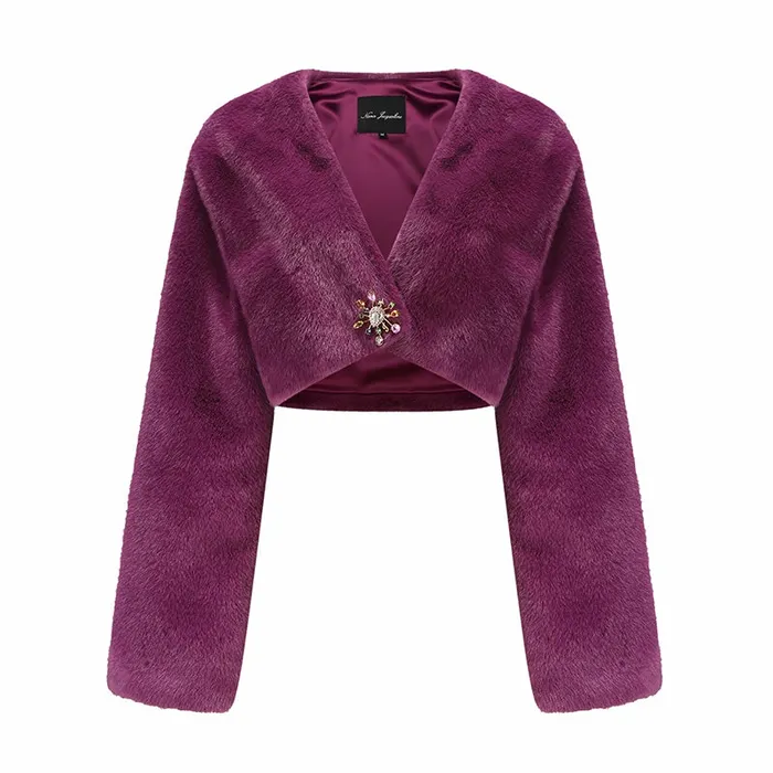 Women Monica Cropped Fur Coat Nana Jacqueline Outerwear