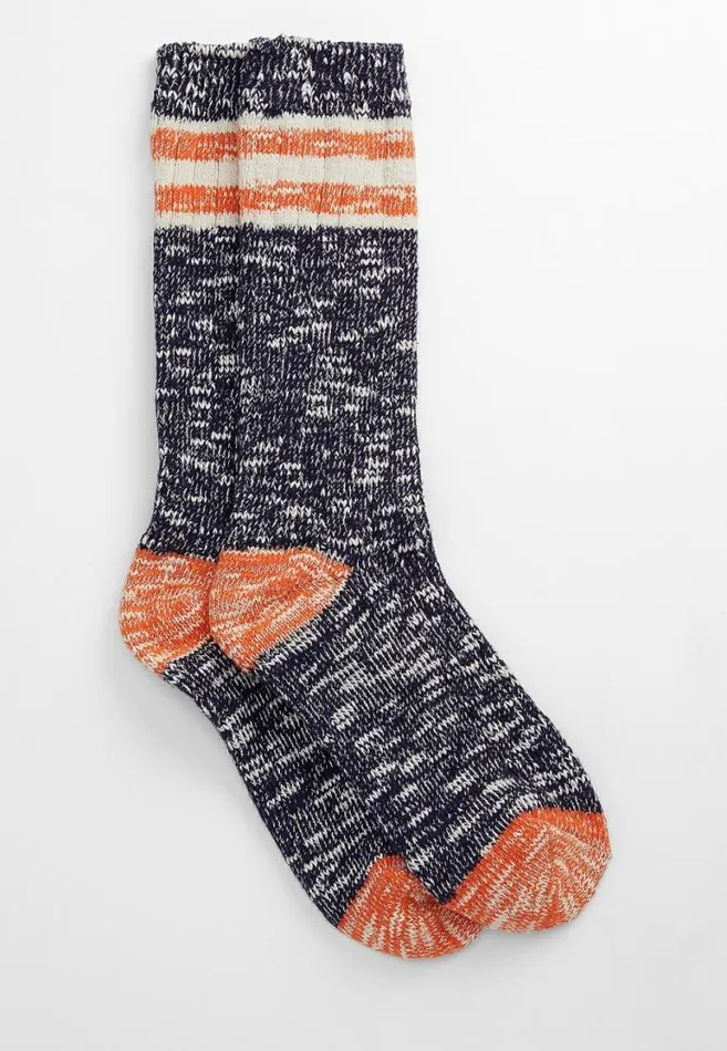 Women Navy And Orange Crew Socks Maurices Socks