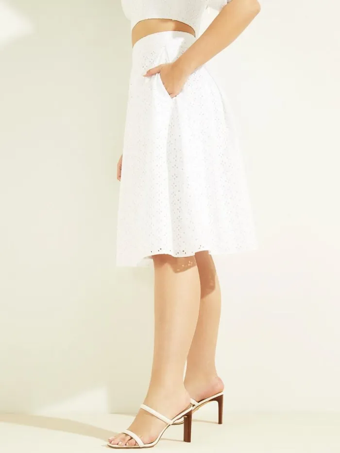 Women Nelia Eyelet Skirt Blanc Pur Marciano Bottoms Women Nelia Eyelet Skirt Blanc Pur Marciano Bottoms
