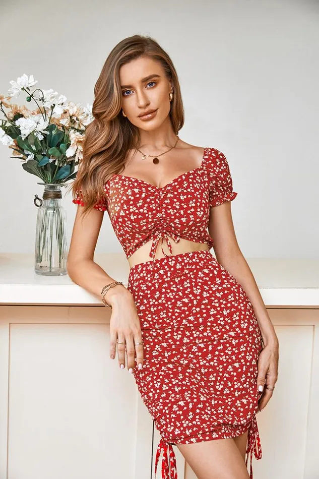 Women New In Dresses Cupshe Augusta Vneck Bubble Sleeve Ruched Ditsy Twopiece Dress Red Women New In Dresses Cupshe Augusta Vneck Bubble Sleeve Ruched Ditsy Twopiece Dress Red