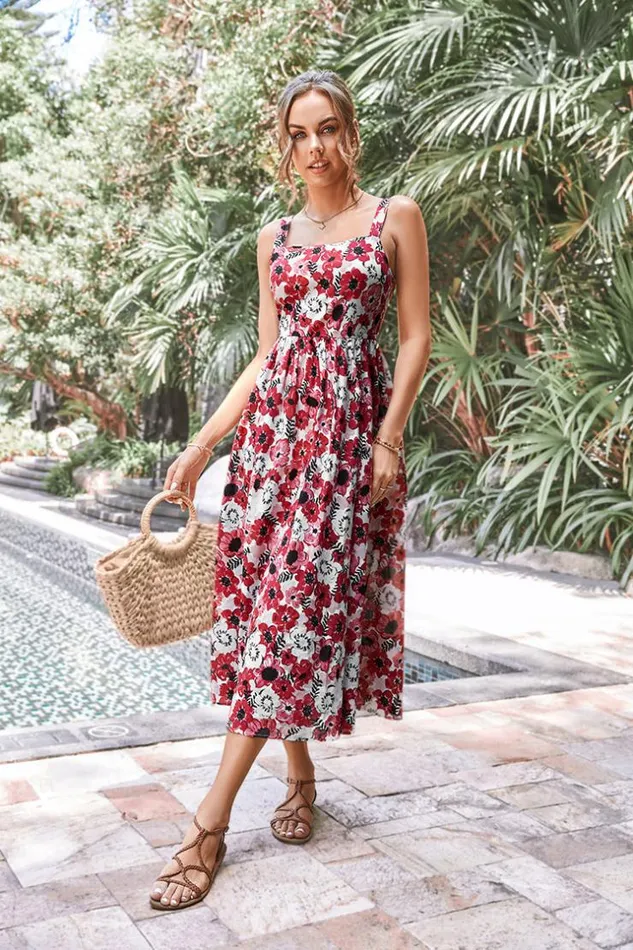 Women New In Dresses Cupshe Clarette Square Neck Ruching AShape Dress Multicolor Women New In Dresses Cupshe Clarette Square Neck Ruching AShape Dress Multicolor