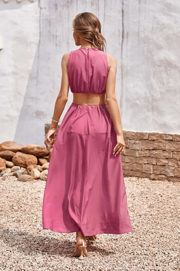 Women New In Dresses Cupshe Tunnels Beach Sleeveless Oring AShape Dress Pink