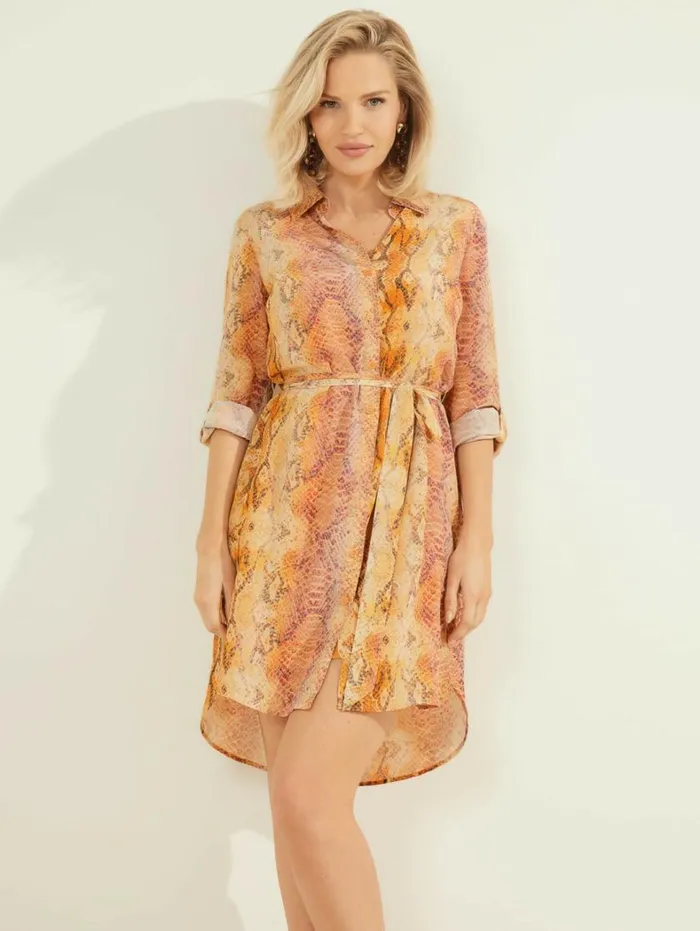 Women Next Level Silk Shirt Dress Sonora Skin Marciano Dresses