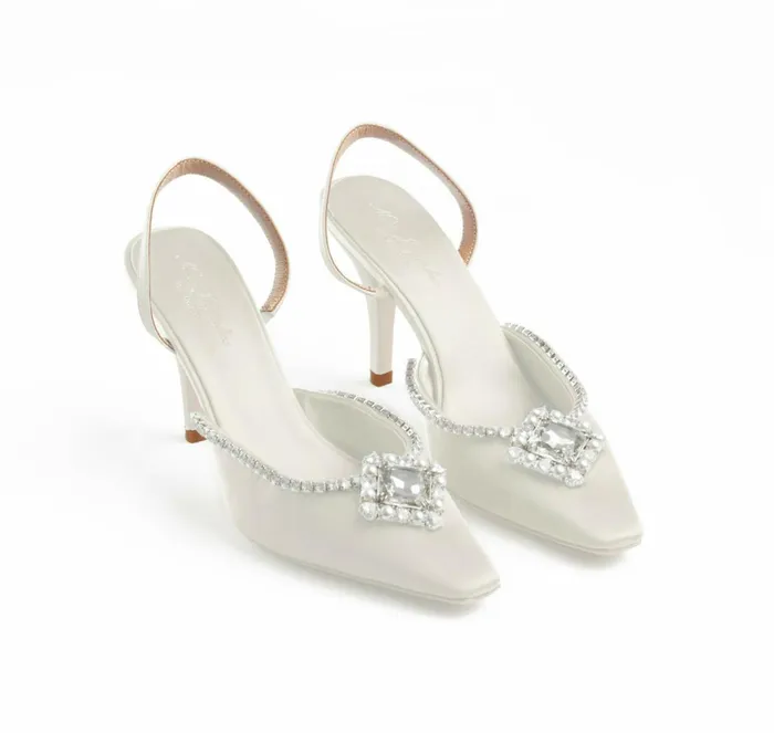 Women Nia White Heels Nana Jacqueline Bridal