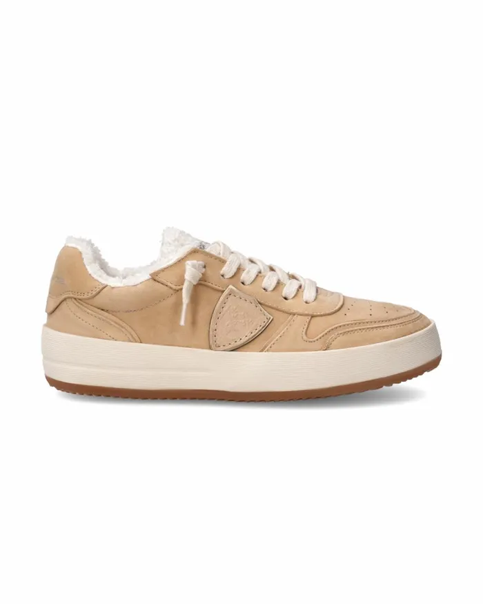 Women Nice Sneakers Beige Shoes Philippe Model Paris Casual