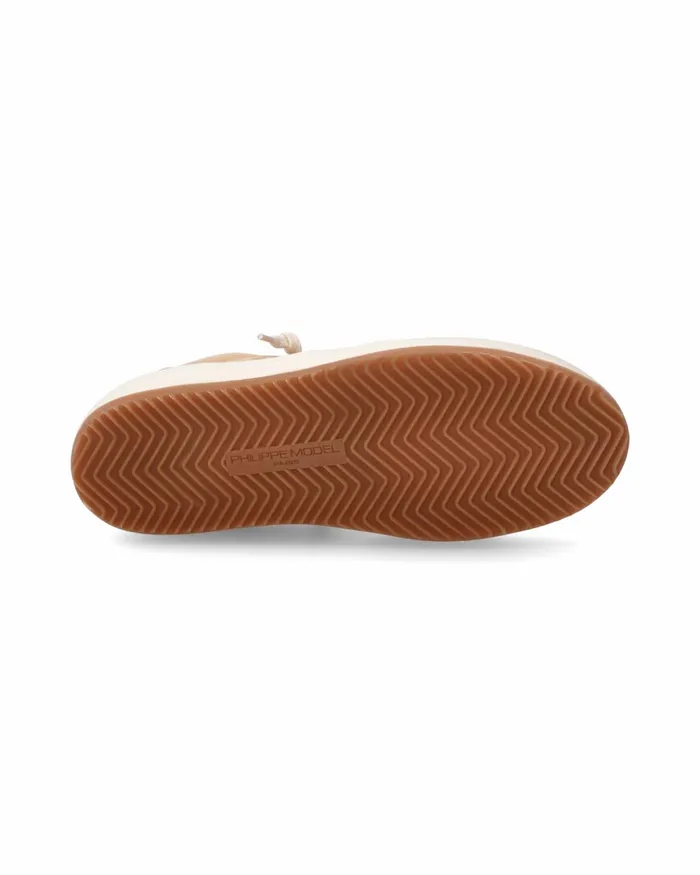 Women Nice Sneakers Beige Shoes Philippe Model Paris Casual