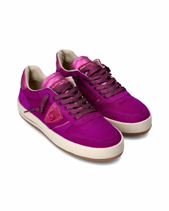 Women Nice Sneakers Fuchsia Shoes Philippe Model Paris Casual