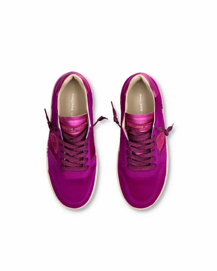 Women Nice Sneakers Fuchsia Shoes Philippe Model Paris Casual