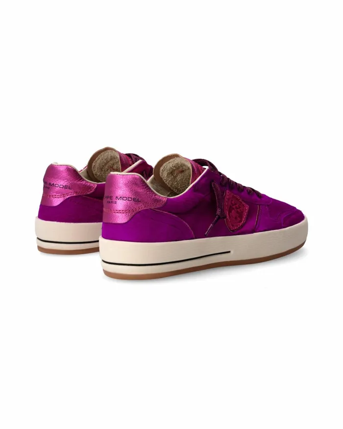 Women Nice Sneakers Fuchsia Shoes Philippe Model Paris Casual