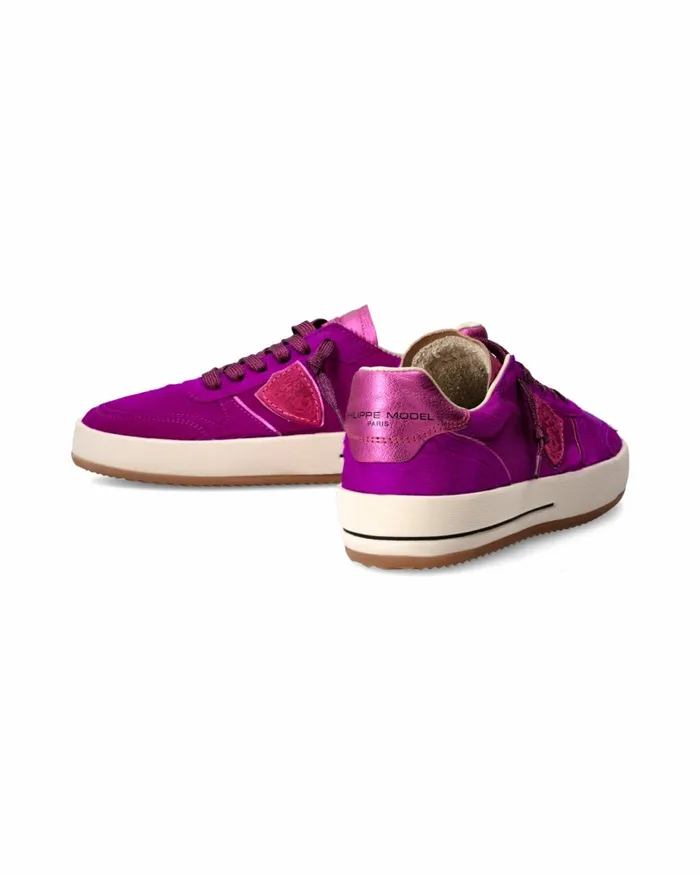 Women Nice Sneakers Fuchsia Shoes Philippe Model Paris Casual
