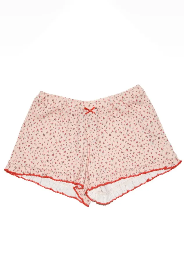 Women Nightwear Damson Madder Rose Print Short