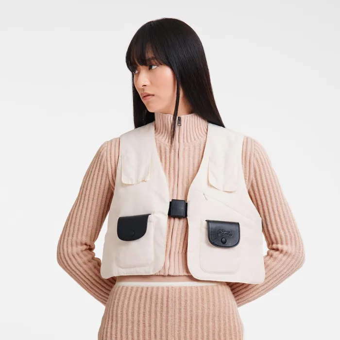 Women No Sleeve Top Ecru Longchamp Tops and Blouses