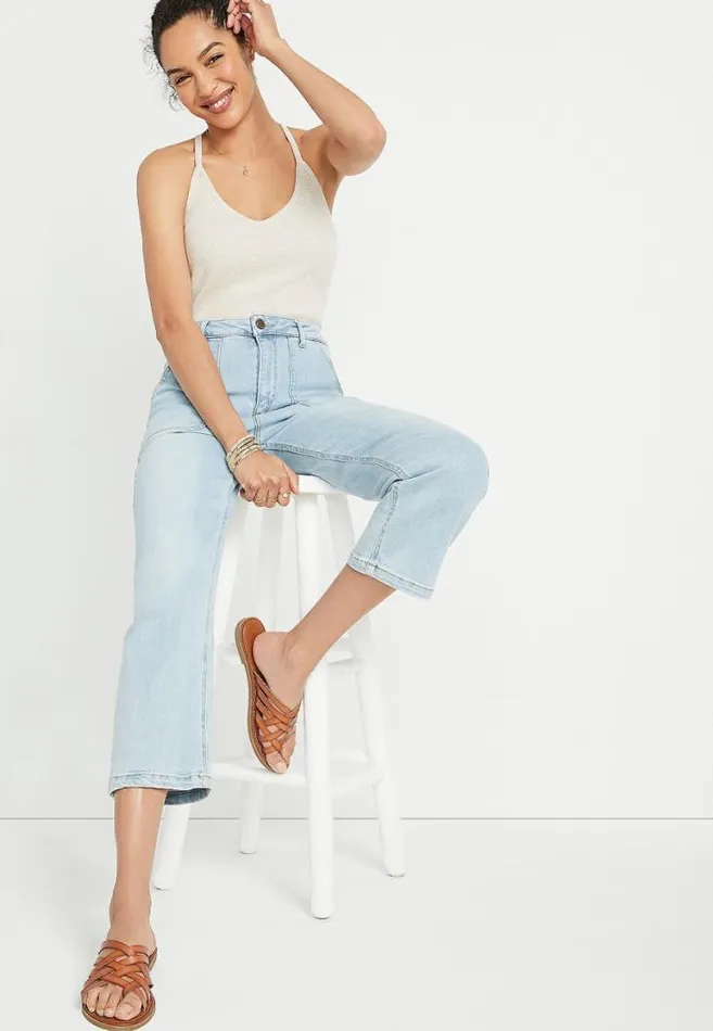 Women Oatmeal Basic Racerback Ribbed Knit Cami Maurices Tops