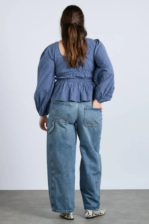 Women Occasion Wear Damson Madder Dakota Blouse 8211 Blue Check