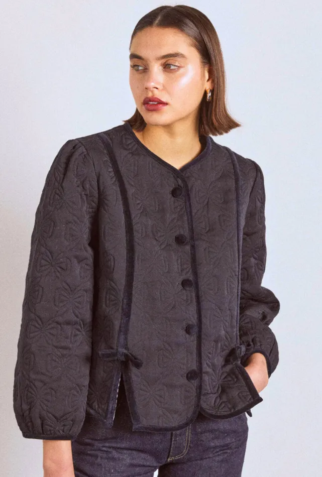 Women Occasion Wear Damson Madder Diana Quilted Jacket 8211 Black