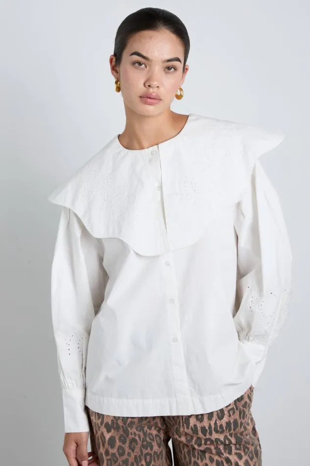 Women Occasion Wear Damson Madder Romeo Embroidered Blouse 8211 White