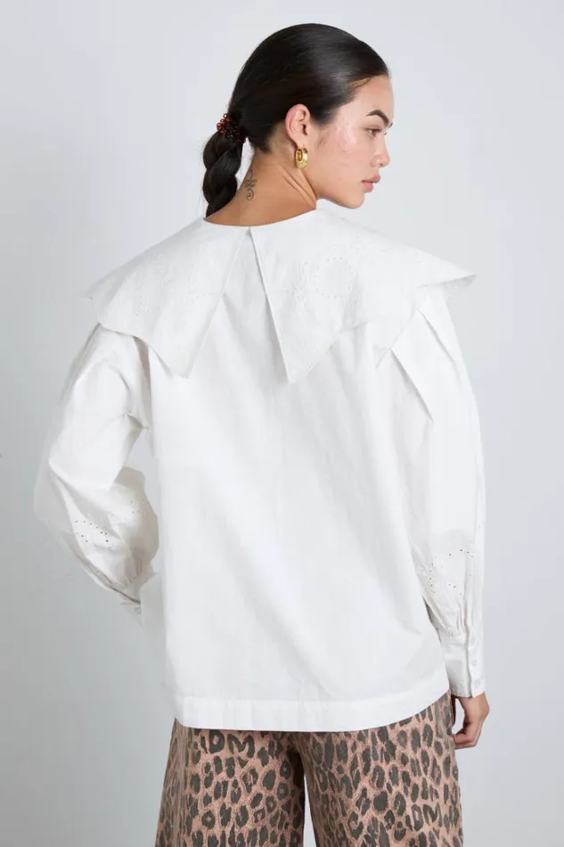 Women Occasion Wear Damson Madder Romeo Embroidered Blouse 8211 White